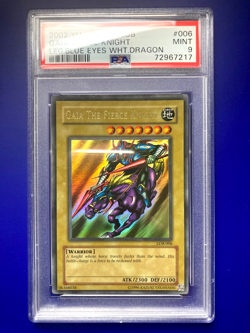 2002 Yu-Gi-Oh! LOB Legend Blue Eyes White Dragon #006 Gaia Fierce Knight PSA 9 - Image 3