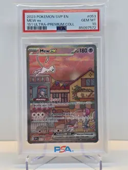 2023 POKEMON SVP EN-SV BLACK STAR PROMO 151 ULTRA-PREM COLL #053 MEW EX PSA 10 - Image 1