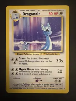 Vintage Pokemon 4th PRINT Dragonair Base Set Uk Release 1999-2000 Non Holo Rare - Image 1