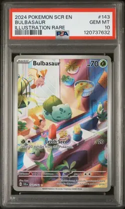 2024 POKEMON STELLAR CROWN #143 BULBASAUR ILLUSTRATION RARE PSA 10 GEM MINT - Image 1