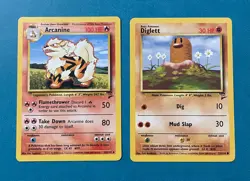 Pokemon TCG Base Set 2 Arcanine 33/130 + Diglett 71/130, Regular, English, LP - Image 1