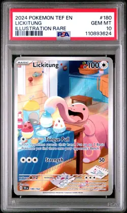 2024 Pokemon Temporal Forces Lickitung Illustration Rare 180/162 PSA 10 Gem Mint - Image 1