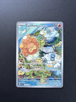 Pokemon TCG Castform Sunny Form Illustration Surging Sparks 195/191 - Image 1