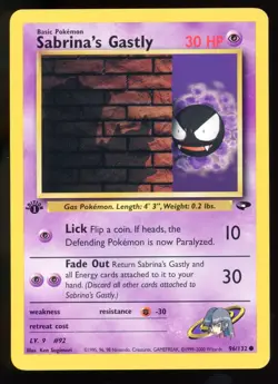 Sabrina's Gastly Gym Challenge 96/132 1st Edition Common Pokemon Card WOTC G3 - Image 1