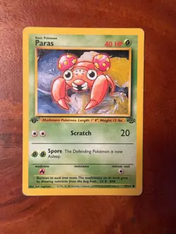 Paras 59/64 1st Edition Jungle Set Pokemon Card WOTC LP - NM 1999 - Image 1