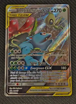 Pokemon TCG Celebi & Venusaur GX SM167 Sun & Moon Promo Tag Team Holo Ultra Rare - Image 1