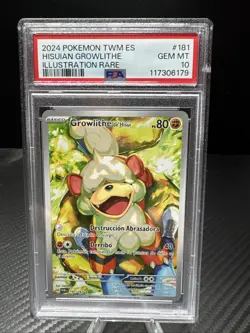 2024 POKEMON TWM ES HISUIAN GROWLITHE ILLUSTRATION RARE #181 PSA 10 GEM - Image 1