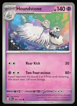 Houndstone 101/197 Uncommon Obsidian Flames Pokemon Near Mint - Image 1