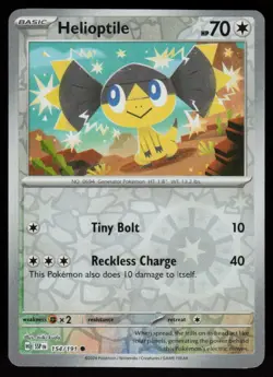 Helioptile 154/191 Common Surging Sparks Pokemon Reverse Holo Near Mint - Image 1