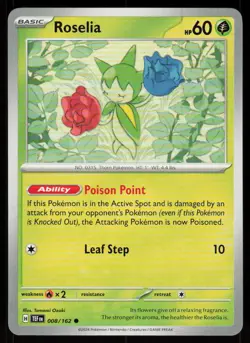 Roselia 008/162 Common Temporal Forces Pokemon Near Mint - Image 1