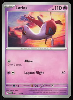 Latias 067/162 Uncommon Temporal Forces Pokemon Near Mint - Image 1