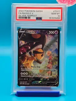 PSA 10 - 2022 POKEMON SWORD & SHIELD SILVER TEMPEST TG17 FULL ART/MAWILE V - Image 1