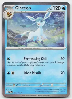Glaceon 025/131 Holo Rare Prismatic Evolutions Pokemon Holo Near Mint - Image 1