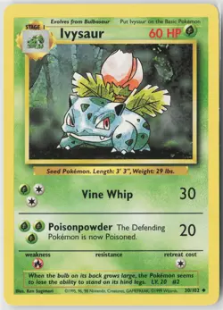 Ivysaur 30/102 Uncommon Base Set Unlimited Pokemon Lightly Played - Image 1