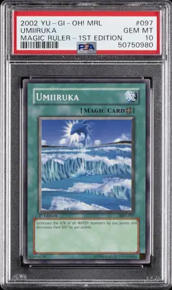 2002 YU-GI-OH! MRL-MAGIC RULER 1ST EDITION #097 UMIIRUKA PSA 10 - Image 1