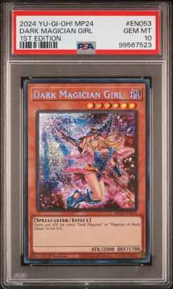 Dark Magician Girl Yugioh 2024 MP24-EN053 Prismatic Secret Rare 1st PSA 10 - Image 1