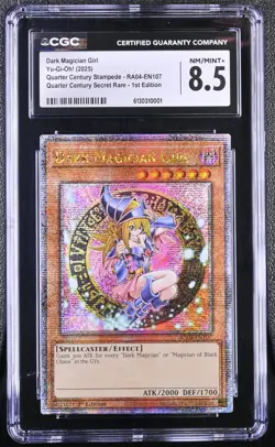 CGC 8.5 DARK MAGICIAN GIRL QUARTER CENTURY SECRET RARE RA04-EN107 YUGIOH - Image 1