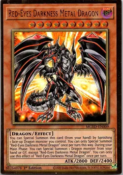 Yugioh: Red-Eyes Darkness Metal Dragon - MGED-EN009 - Gold - 1st Edition - NM - Image 1