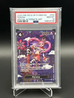 ONE PIECE PERONA OP14 EB04 THE AZURE SEA'S SEVEN #093 SPECIAL ALT ART PSA 10 - Image 1