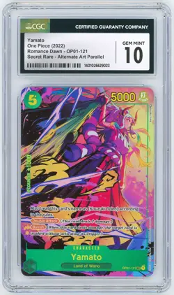 One Piece Romance Dawn CGC 10 Yamato OP01-121 Secret Rare Alt Art English - Image 1