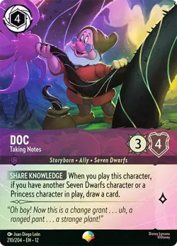 Cold Foil Epic DOC TAKING NOTES 1x Rare Disney Lorcana NM - Image 1
