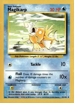 Magikarp Uncommon Base Set 035/102 Lightly Played Pokemon TCG - Image 1