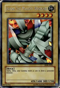 Alpha The Magnet Warrior - Prismatic Secret Rare DOR-E001 - DMG. - YuGiOh - Image 1