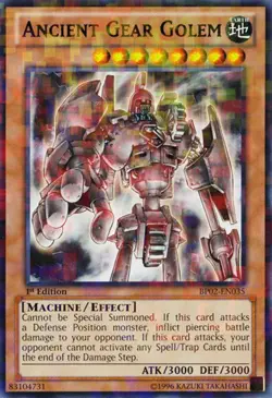 Yugioh! LP Ancient Gear Golem - BP02-EN035 - Mosaic Rare - 1st Edition Lightly P - Image 1