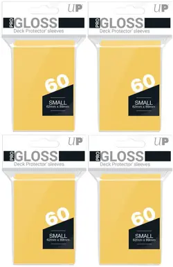 240 Ultra PRO Gloss Yellow Small Deck Protector Card Sleeves Yugioh Game tcg - Image 1
