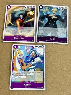 One Piece Card Tcg Ccg Game Crocodile Sanji Carne Set Lot - Image 1