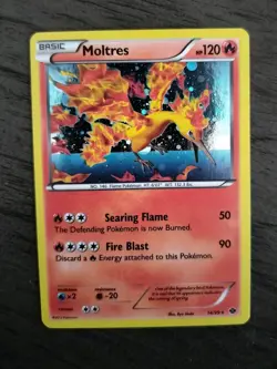 Pokemon TCG Moltres Holo Rare Card Next Destinies 14/99 Lightly Played - Image 1