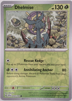 Dhelmise 010/191 | Surging Sparks | Common | Reverse Holo | NM Pokemon Card - Image 1