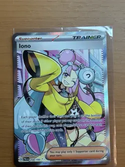 Pokemon Iono TCG Full Art Trainer Paldea Evolved Ultra Rare Card 254/193 - Image 1