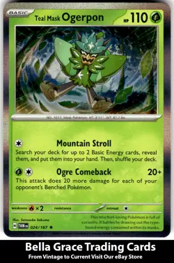Teal Mask Ogerpon #024/167 SV06: Twilight Masquerade Pokemon Rare - Image 1