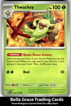 Thwackey #015/167 SV06: Twilight Masquerade Pokemon Common - Image 1