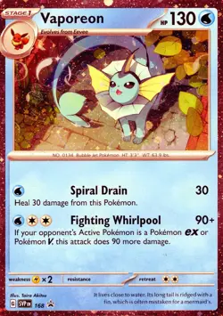 Pokemon "Vaporeon" 168 Sv: Scarlet & Violet Promo Cosmos Holo! NM-Mint! - Image 1
