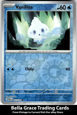 Vanillite #043/182 SV04: Paradox Rift Pokemon Common Reverse Holo - Image 1
