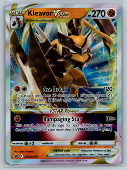 Pokemon TCG KLEAVOR V STAR SWSH249 Oversized JUMBO Black Star Promo Card - NM - Image 1