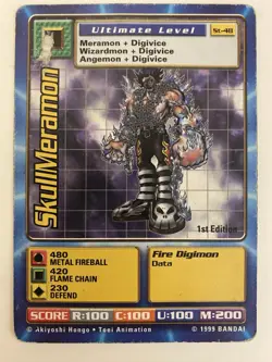 SkullMeramon St-48 1ST EDITION Digimon Card CCG 1999 ULTIMATE -NM - Free Ship - Image 1