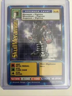 SkullMeramon St-48 1ST EDITION Digimon Card CCG 1999 ULTIMATE -NM - Free Ship - Image 3