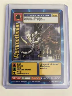 1st Edition Mammothmon St-46 DIGIMON CARD 1999 BANDAI - NM - Free Ship - Image 3