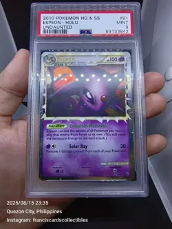 Pokemon Card - PSA 9: ESPEON #81 - HOLO (HEART GOLD SOUL SILVER: UNDAUNTED) - Image 4