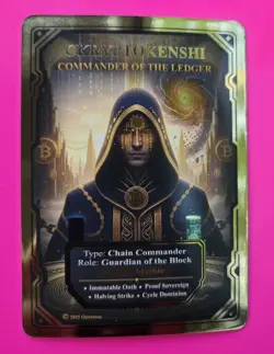 Quantum TCG, New Age Card Game | CKRYPTOKENSHI, Commander of the Ledger (M) - Image 1