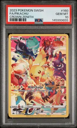 Pokemon TCG 2023 Crown Zenith Pikachu 160/159 Secret Rare Holo PSA 10 - Image 1