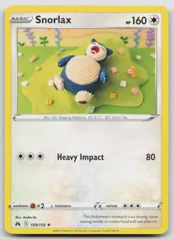 SNORLAX 109/159 RARE CROWN ZENITH POKEMON NEAR MINT - Image 1