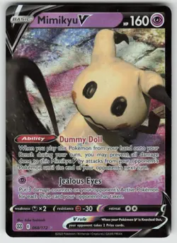 Mimikyu V 068/172 Holo V Rare Brilliant Stars Pokemon Near Mint - Image 1