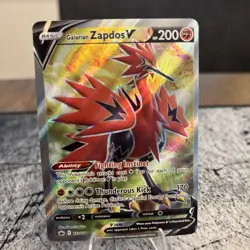 Pokemon Galarian Zapdos V 173/198 Chilling Reign Full Art Ultra Rare Holo - NM - Image 1