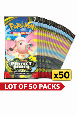 Lot of 50 Mega Evolution Perfect Order Booster Packs - Pokemon TCG - New SEALED - Image 1