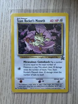 Pokemon Team Rockets Meowth #18 Black Star Promo - Image 1
