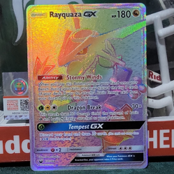 Pokemon TCG Rayquaza GX 177/168 Celestial Storm Rainbow Rare Full Art Holo - Image 1